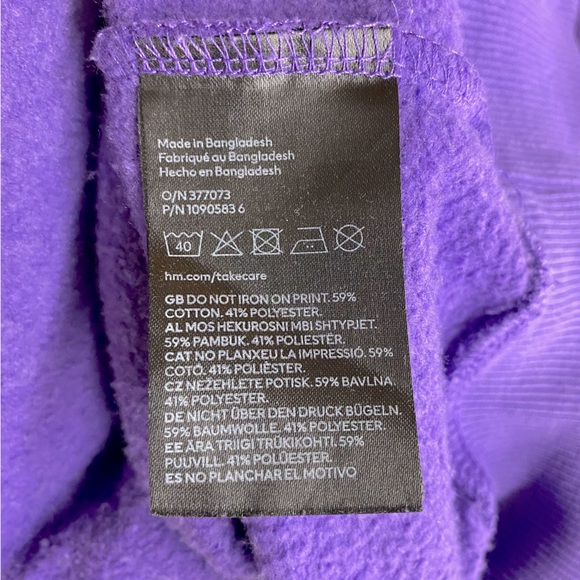 H&M Divided Purple Orange Oversized Crew Neck Alaska Sweatshirt XL - Picture 5 of 16